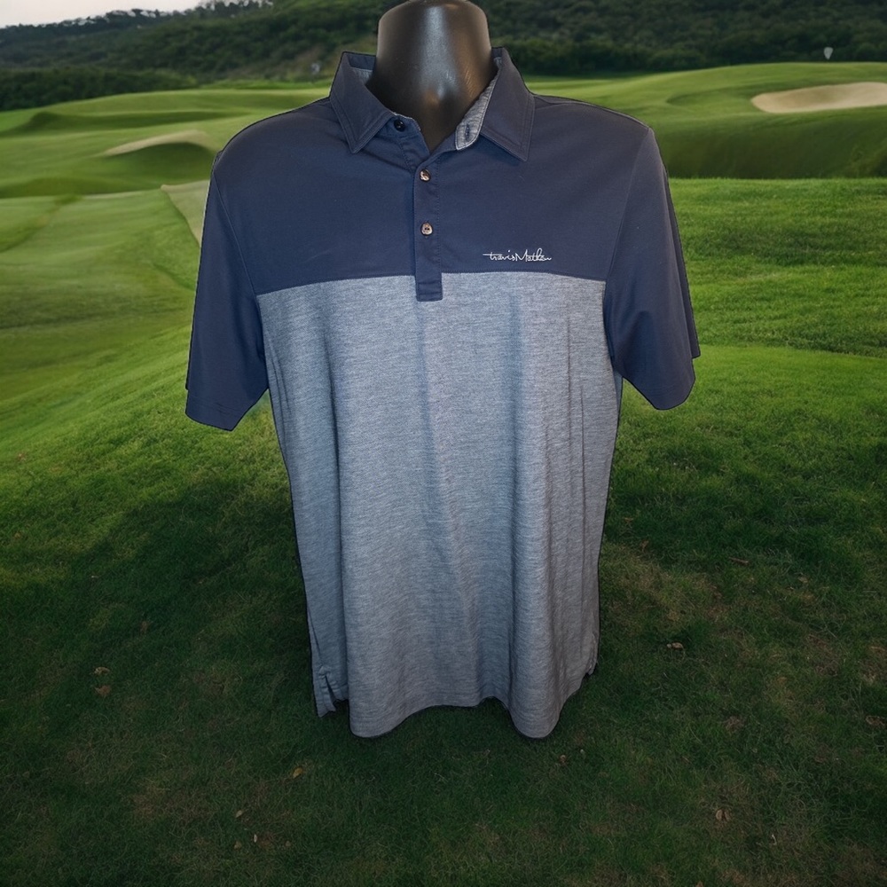 Travis Mathew Men’s Golf Polo size M Blue and Gray - Picture 1 of 4